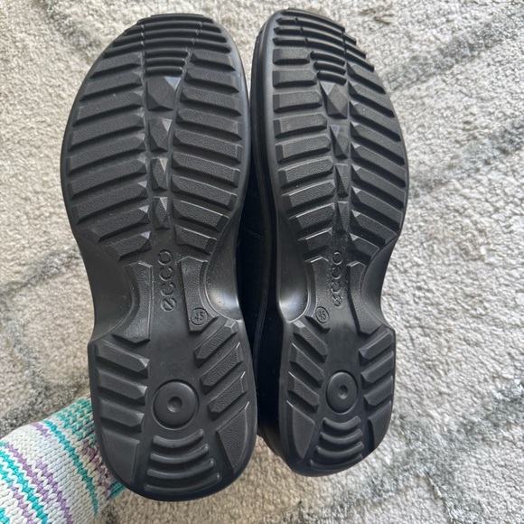 ECCO Fusion Oxford Dress Shoes Black Leather Lace-Up Moc Toe 11 new without box - Picture 7 of 12